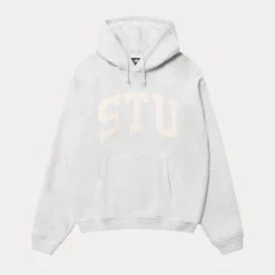 Stussy "Stu Appliqué Hoodie" M - Ash Heather