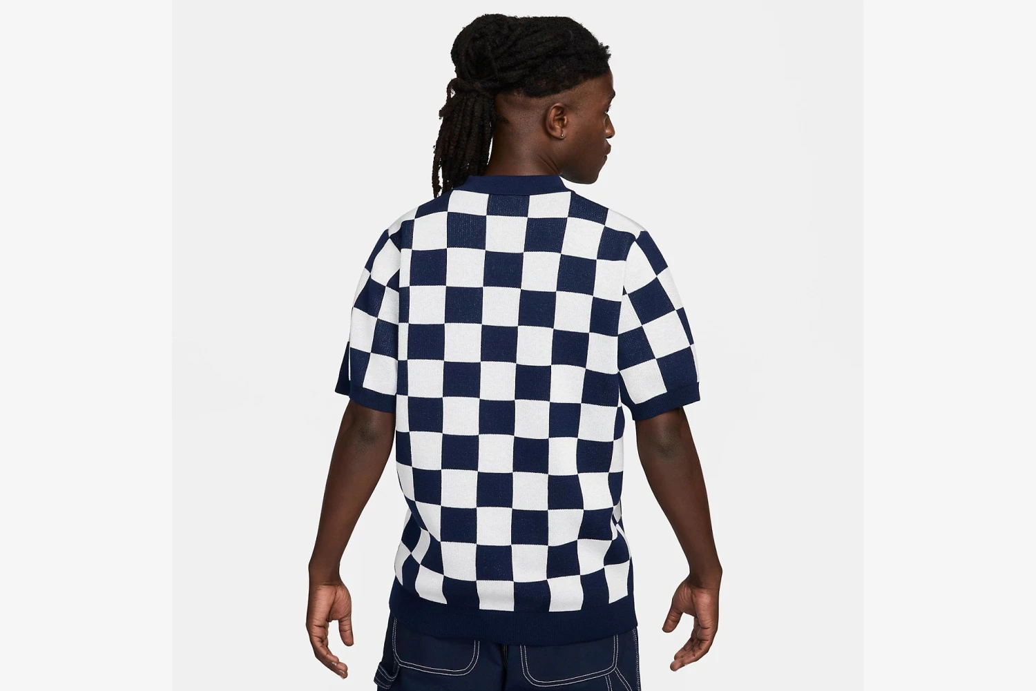 Nike "Sportswear Checkers Club Polo" M - Midnight Navy/Sail 3 Nike "Sportswear Checkers Club Polo" M - Midnight Navy/Sail - Image 3