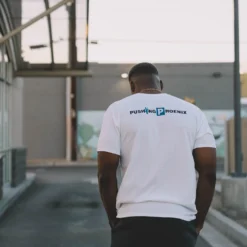 Manor "Pushing Phoenix" T-Shirt M - White / Blue -Manorphx Shop EFC57AE9 2B29 44C1 8BC6 2549D1B30835