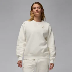 Jordan "Flight Fleece Crewneck Sweatshirt" W - Sail / Legend Light Brown