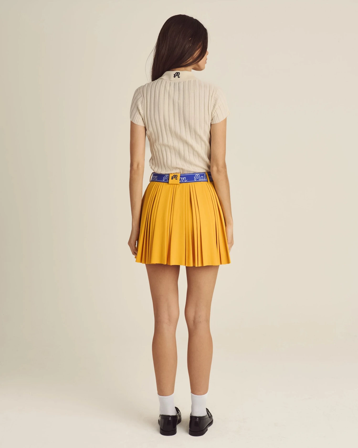 Malbon "Elea Rib Knit Polo" W - Ivory 2 Malbon "Elea Rib Knit Polo" W - Ivory - Image 2