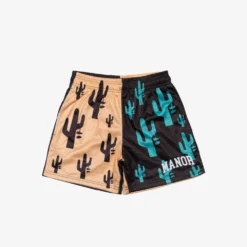 Manor "Brown Cactus Mesh Short" K - Brown / Beige / Cactus Print