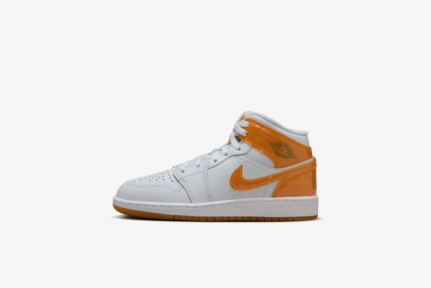 Air Jordan "1 Mid SE" GS - Football Grey / Orange Peel 1 Air Jordan "1 Mid SE" GS - Football Grey / Orange Peel