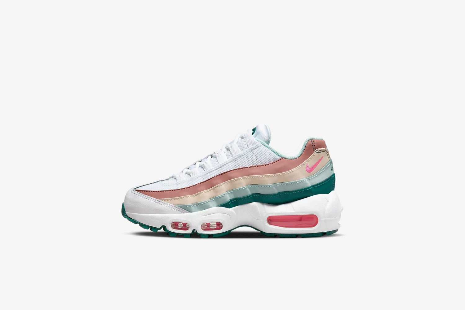 Nike "Air Max 95 Recraft" GS - White / Pink-Geode Teal 1 Nike "Air Max 95 Recraft" GS - White / Pink-Geode Teal