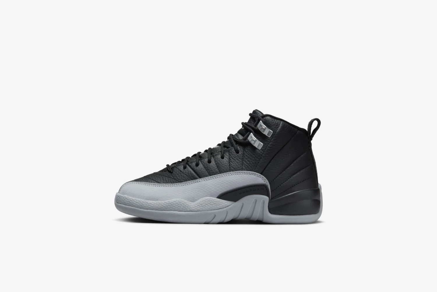 Air Jordan "Retro 12" GS - Black / Wolf Grey / White 1 Air Jordan "Retro 12" GS - Black / Wolf Grey / White