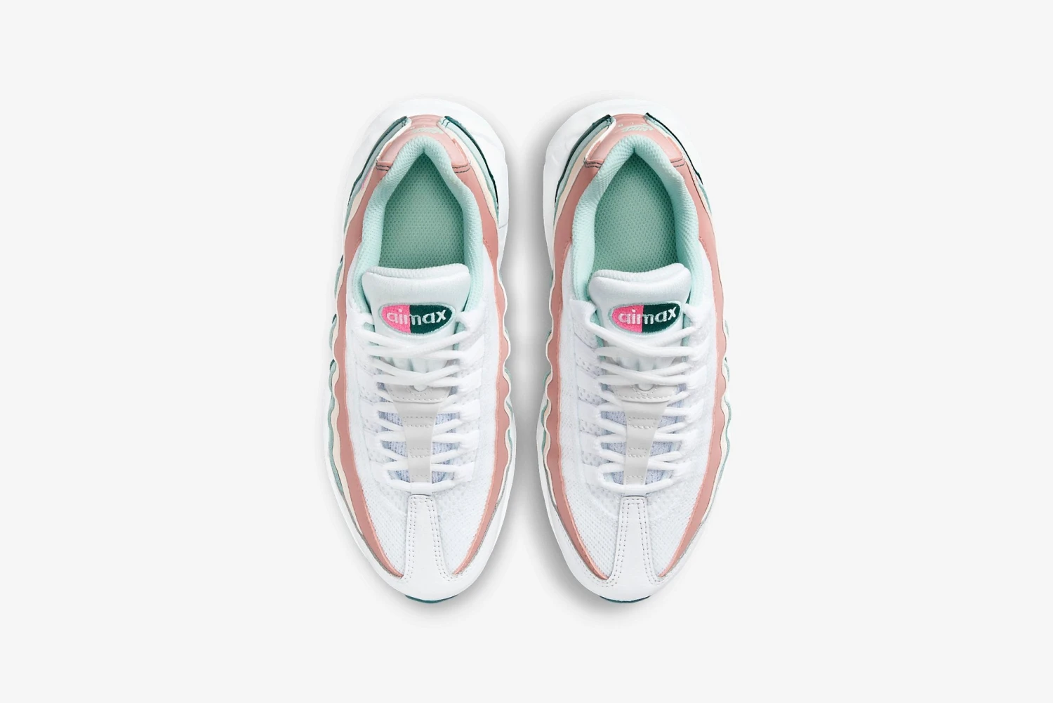 Nike "Air Max 95 Recraft" GS - White / Pink-Geode Teal 3 Nike "Air Max 95 Recraft" GS - White / Pink-Geode Teal - Image 3