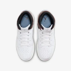 Air Jordan "1 Mid SE" GS - White / Blue Grey / Black / Sail -Manorphx Shop Nike 1c6f2b1a a191 4c3f a5c9 315c0f8cb48b