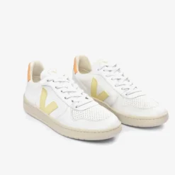 Veja "V-10 CWL" W - White / Sun Peach -Manorphx Shop Peach Coral Pair