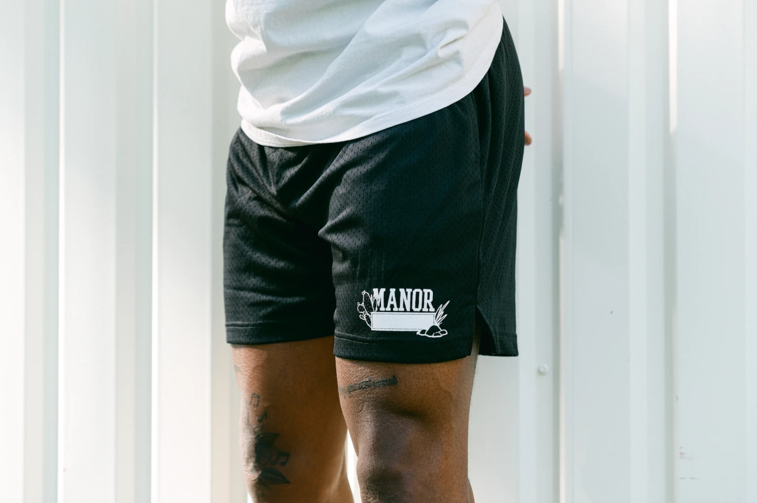Manor "Mesh Gym Shorts" M - Black / White 1 Manor "Mesh Gym Shorts" M - Black / White