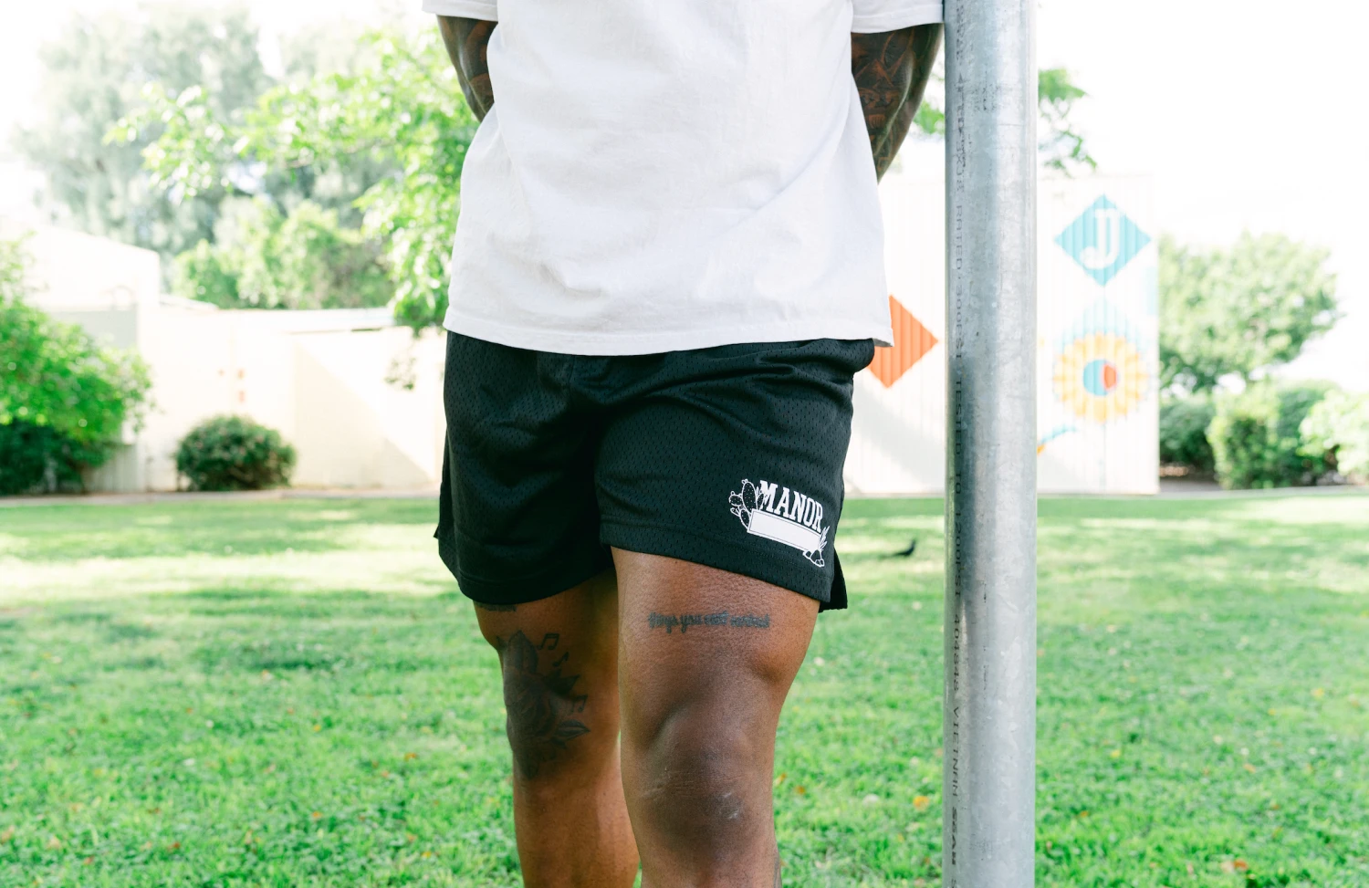 Manor "Mesh Gym Shorts" M - Black / White 2 Manor "Mesh Gym Shorts" M - Black / White - Image 2