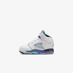 Air Jordan "5 Retro OG" TD - White / New Emerald / Grape