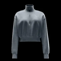 Nike "Phoenix 1/4 Zip Fleece" W - Dark Grey Heather -Manorphx Shop W NSW PHNX FLC QZ CROP 2