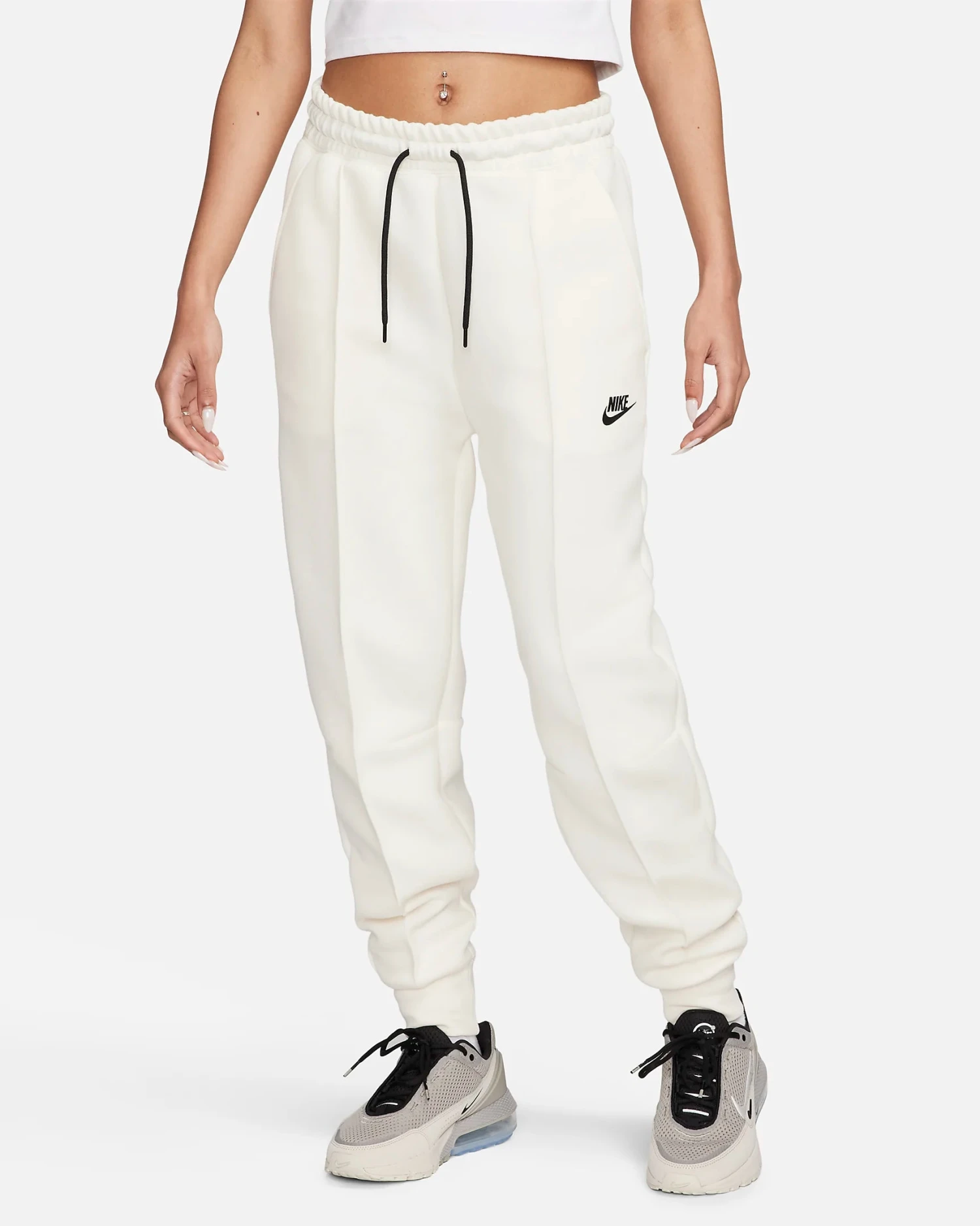 Nike "Sportswear Tech Fleece Mid-Rise Joggers" W - Pale Ivory / Black 1 Nike "Sportswear Tech Fleece Mid-Rise Joggers" W - Pale Ivory / Black