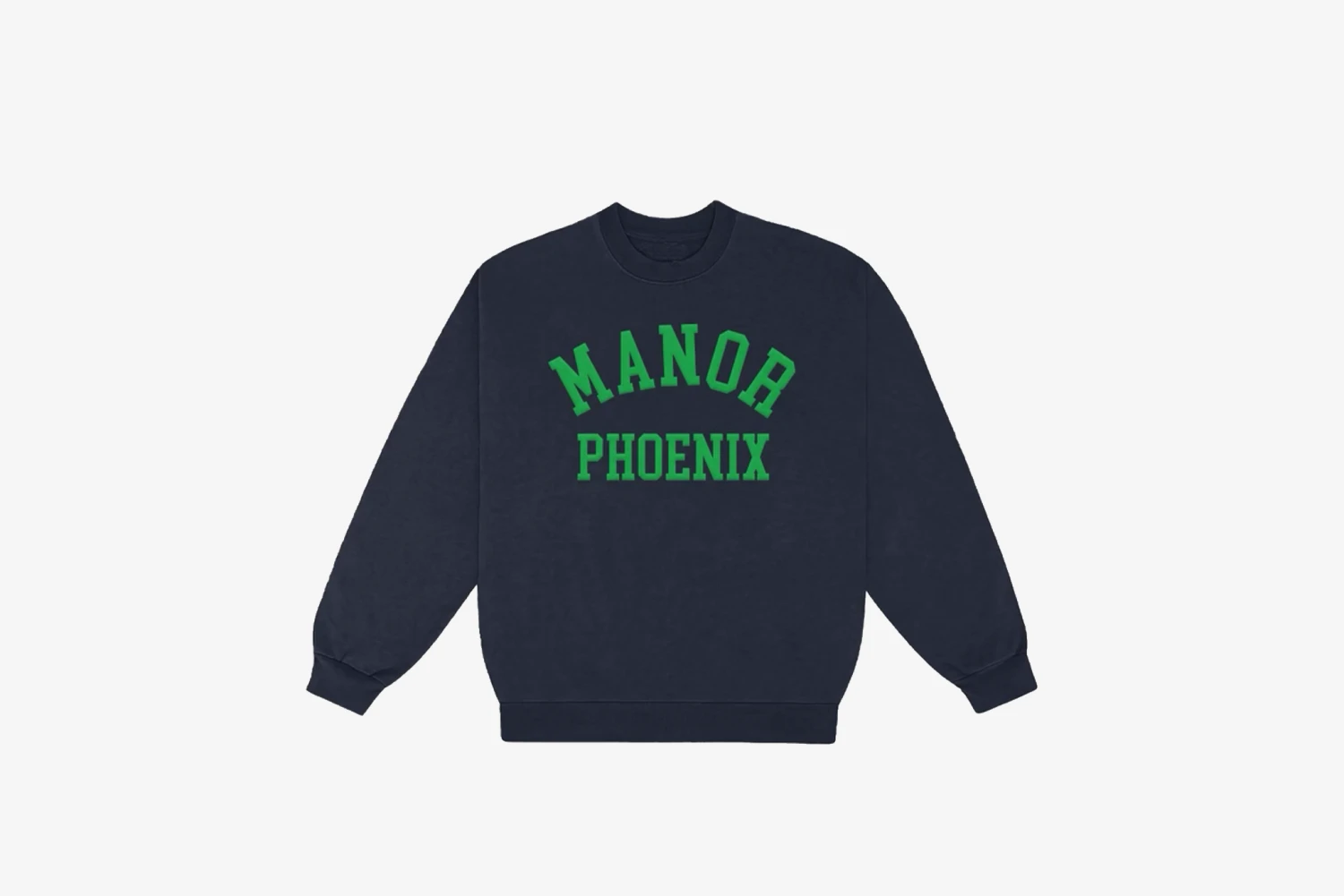 Manor "Mid-Weight Collegiate Crewneck" M - Navy / Green 1 Manor "Mid-Weight Collegiate Crewneck" M - Navy / Green