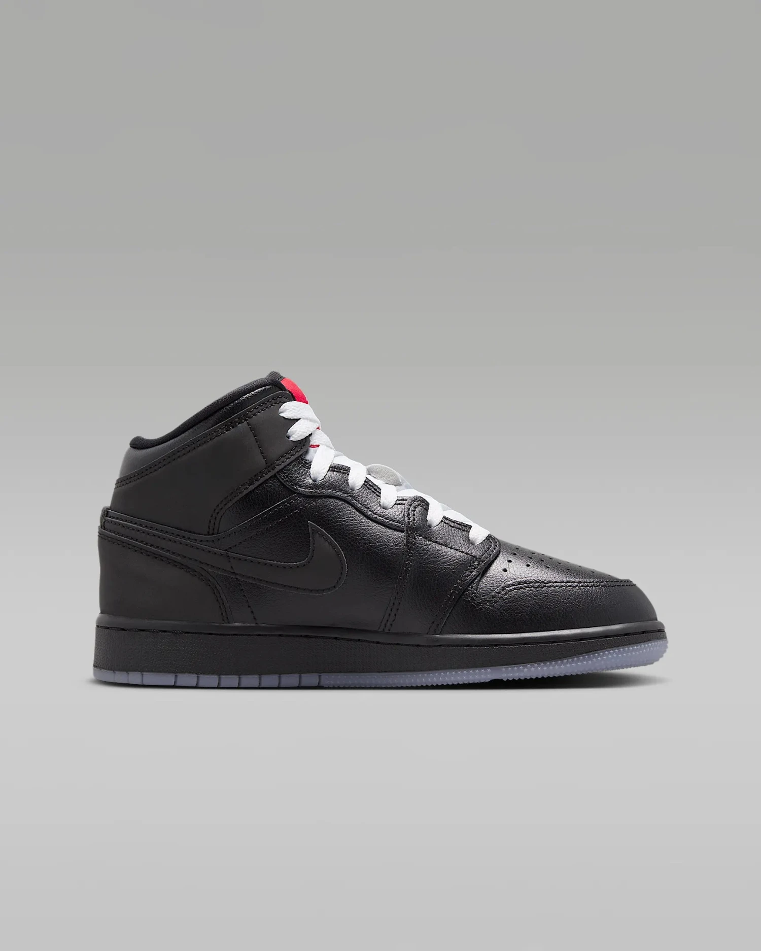 Air Jordan "1 Mid SE" GS - Black / Black / White / Wolf Grey 2 Air Jordan "1 Mid SE" GS - Black / Black / White / Wolf Grey - Image 2