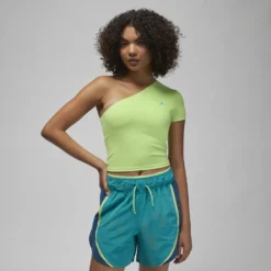 Jordan "Dri-FIT Asymmetrical Jumpman Logo T-Shirt" W - Lime Green