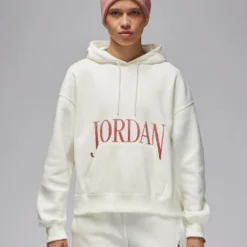 Jordan "Brooklyn Fleece Pullover Hoodie" W - Sail / Red