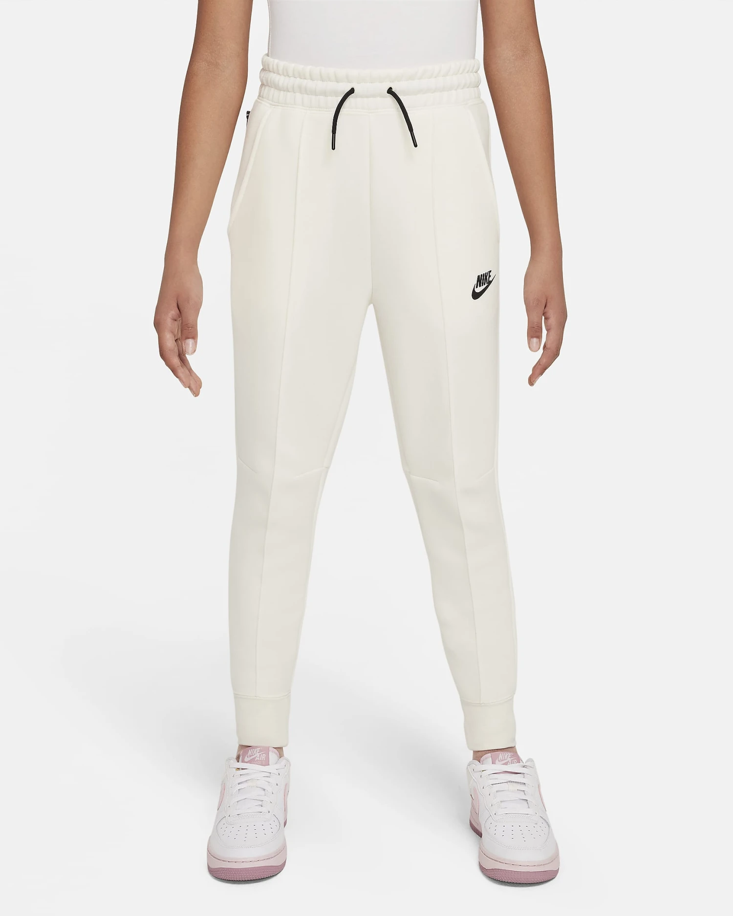 Nike "Sportswear Tech Fleece Big Kids' (Girls') Joggers" K - Pale Ivory / Black 1 Nike "Sportswear Tech Fleece Big Kids' (Girls') Joggers" K - Pale Ivory / Black
