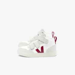 Veja "Small V-10 Mid B-Mesh" K - White / Marsala
